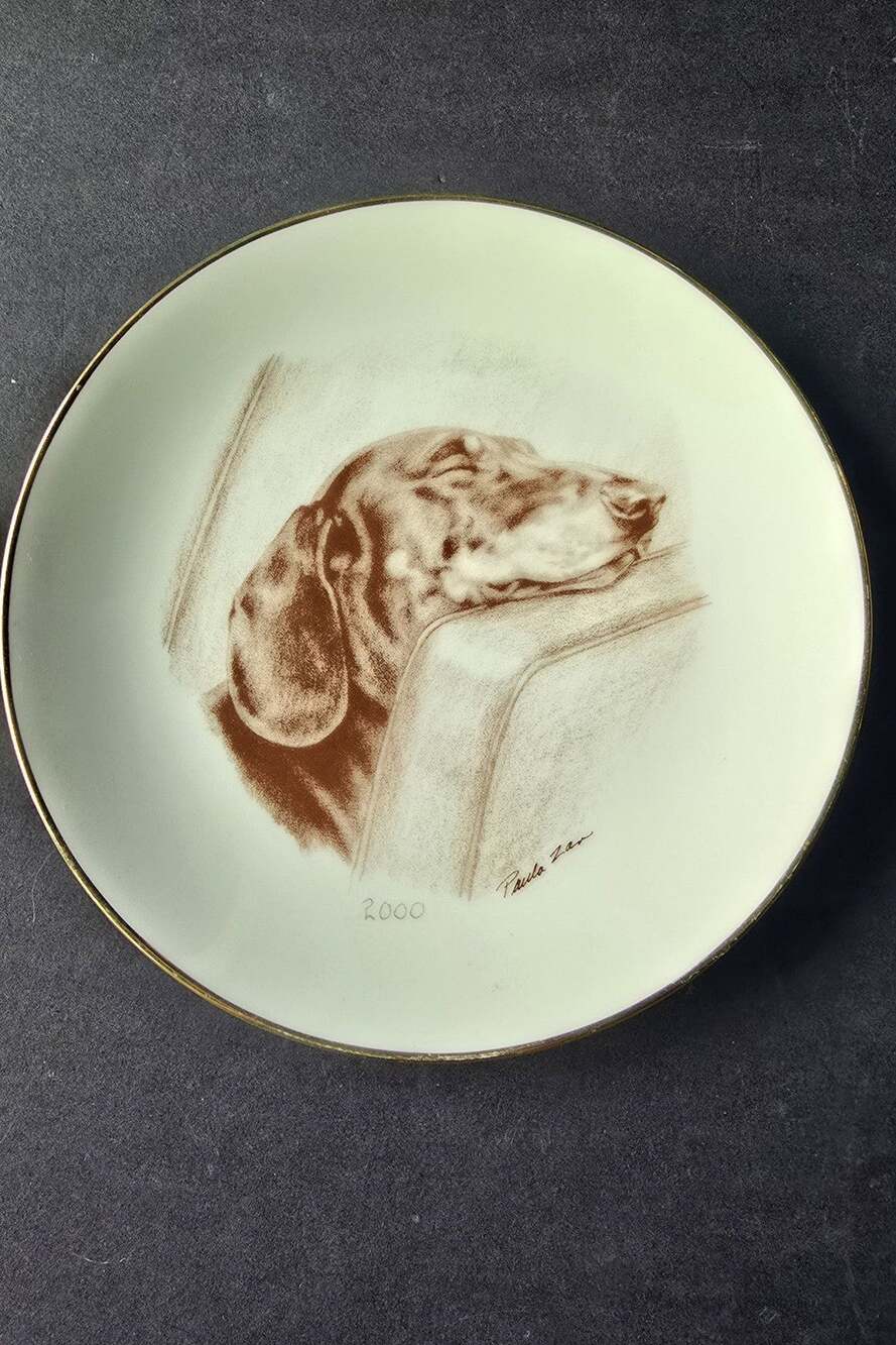 Laurelwood Dachshund Smooth Porcelain Collector Plate Limited Edition 2000 Dog